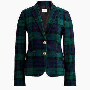 NWT J Crew Factory black watch tartan schoolboy blazer